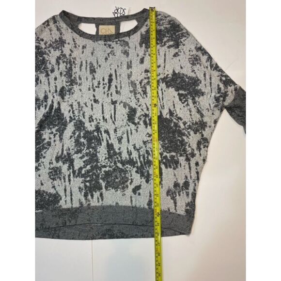 Chaser Women's Burnout Top w/ Back Cutout Gray French Terry NWT Sz Small - Picture 6 of 7